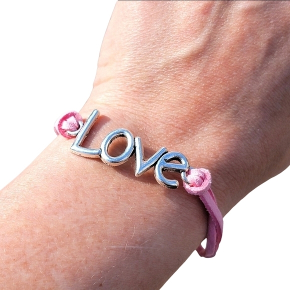 Closet Craver Jewelry - 3/$20 Womens Jewelry Love Pink Suede Fashion Bracelet Adjustable